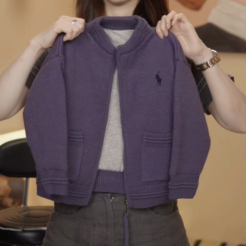 女男童加绒毛衣2025冬季儿童新韩版针织刺绣口袋拉链开衫加厚外套