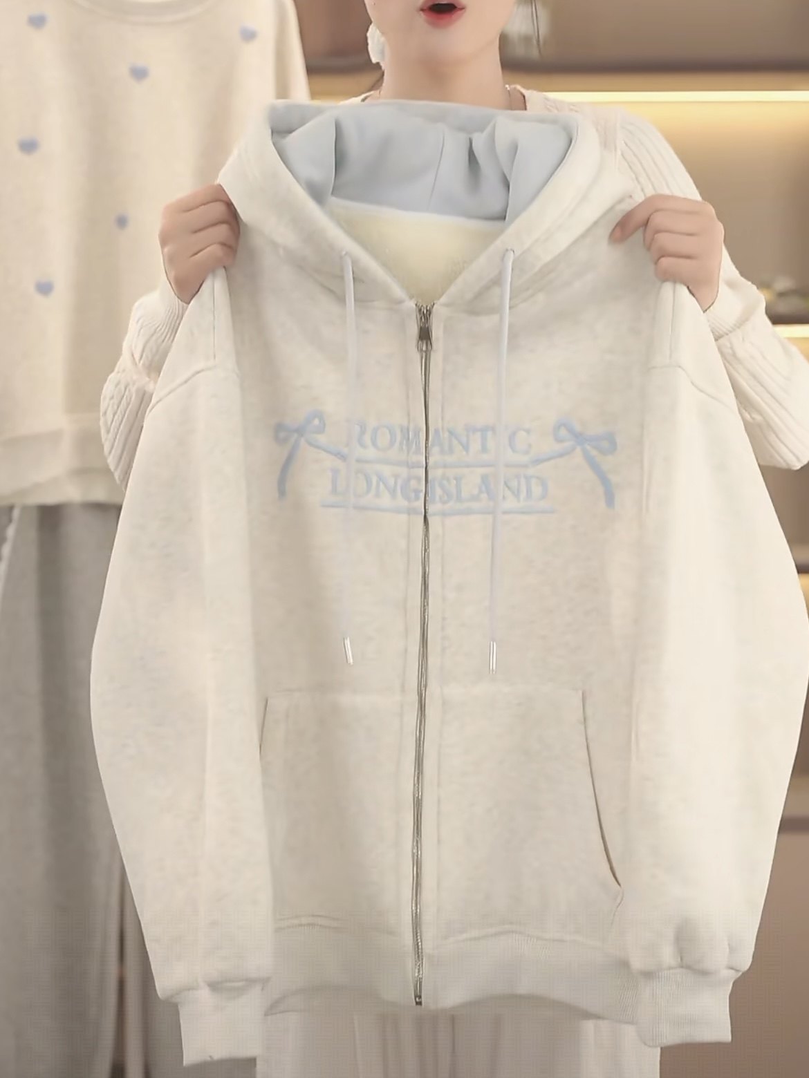 加绒加厚2025新款灰色冬款女童春秋新款甜美韩版中大儿童冬季外套