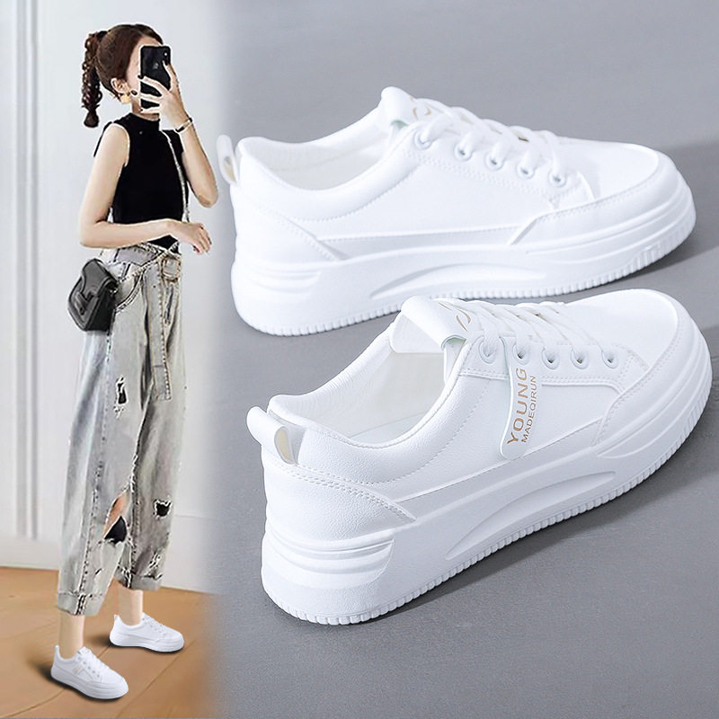 休闲鞋女2022秋季新款板鞋女透气耐穿小白鞋女韩版百搭ins女单鞋