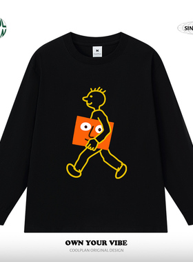 【艺术自画像】设计师系列小众文艺秋冬宽松长袖打底衫T恤男女