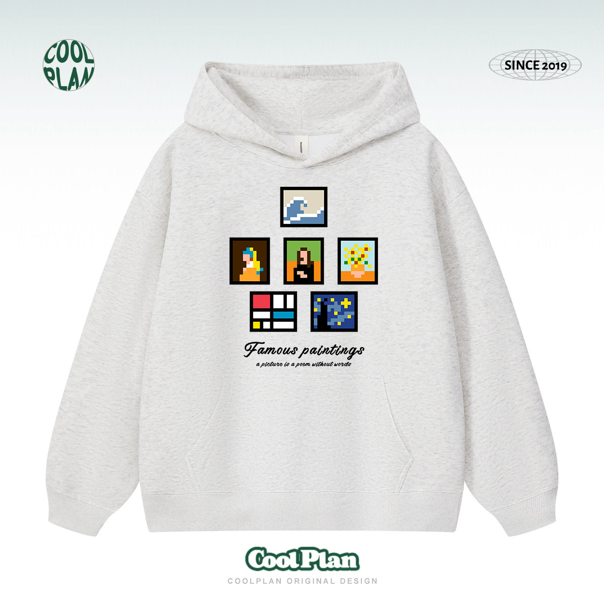 【像素风世界名画】 重磅美式卫衣情侣嘻哈连帽上衣男女小众设计,男装,卫衣,淘宝优惠券,粉丝福利购,淘宝优惠卷