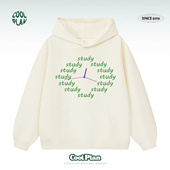 我只想学习创意趣味美式 字母时钟学生连帽卫衣男女宽松上衣连帽衫