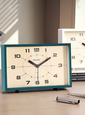 桌面小闹钟老式摆台式钟表卧室摆件客厅台钟床头时钟复古座钟起床