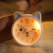 迷你小闹钟儿童学生用起床桌面专用静音夜光钟表新款可爱猫咪时钟