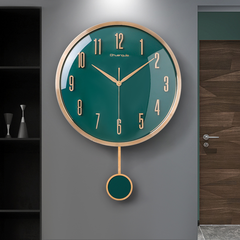 现代简约挂钟石i英客厅挂墙钟表轻奢时尚家用网红挂表2022新款时