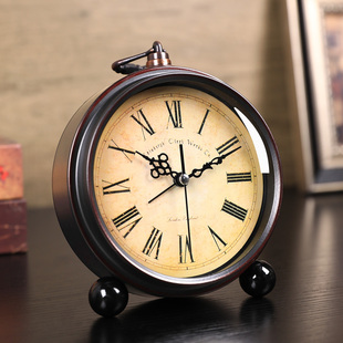 小闹钟时钟表桌面摆放复古闹铃传统起床神器强力叫醒学生专用挂钟
