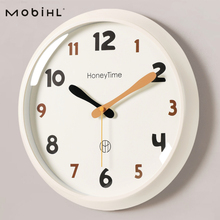 简约奶油风挂钟客厅2025新款家用创意石英卧室静音时钟表挂墙高级
