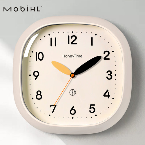 免打孔奶油风静音挂钟