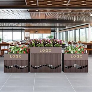 户外不锈钢花箱定制组合庭院公园酒店广场围栏隔断户外市政种植箱