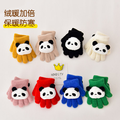 宝宝加厚保暖毛绒儿童手套