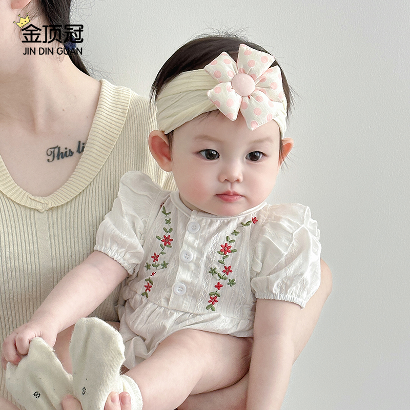 婴儿帽子夏季薄款女宝宝洋气护囟门发带胎帽新生儿夏天初生儿幼儿