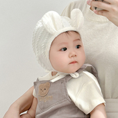 婴儿帽子春秋新生儿可爱男女宝宝秋冬季 婴幼儿防风护耳小月龄胎帽