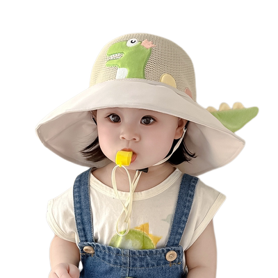 儿童防晒帽透气大帽檐金顶冠