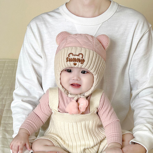 婴儿帽子冬季男女宝宝护耳帽秋冬款加厚防风毛绒雷锋帽潮夹棉保暖