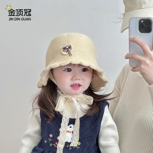 秋冬季保暖男女宝宝毛绒水桶帽