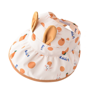 儿童遮阳帽夏季女童空顶宝宝防晒帽大檐帽子婴儿太阳帽夏凉帽可爱