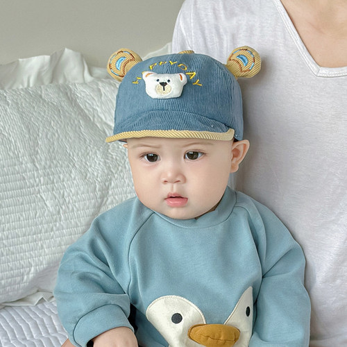 秋冬婴儿帽子可爱超萌宝宝洋气软檐鸭舌帽春季男女童棒球帽百搭潮