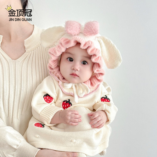 婴儿帽子秋冬保暖加厚针织护耳帽