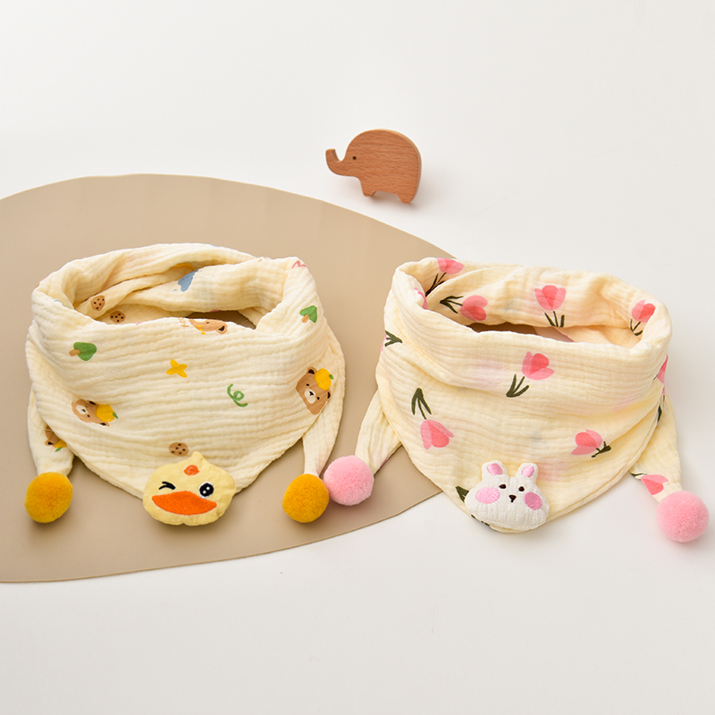 宝宝纯棉口水巾婴儿柔软三角巾围兜新生儿防吐奶水围嘴围脖秋冬季