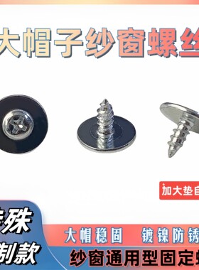 纱窗通用型自攻螺丝 大帽子垫片更加稳定稳固 纱窗金刚网纱螺丝钉