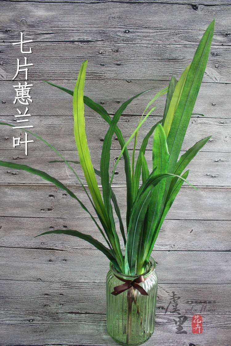 仿真兰花草兰花叶7片蕙兰叶子装饰植物假花草绿植假花过胶兰花叶