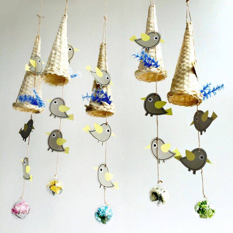 幼儿园班级教室吊饰田园风环创秋收主题布置森系材料麻绳柳条挂饰