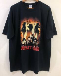 美式古着vintage motley crue乐队短袖T恤音乐发烧友oversize重工