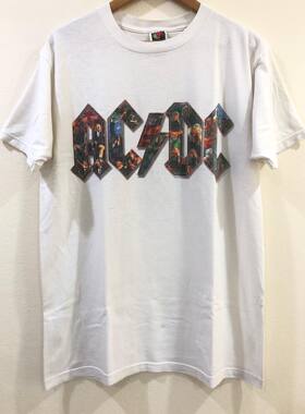 美式古着Vintage ACDC乐队短袖男女中性T恤好穿不透硬挺面料bf