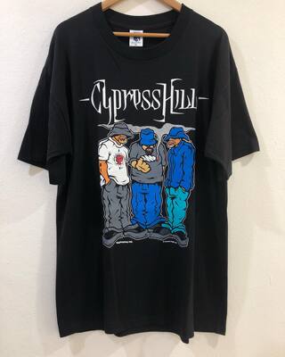 美式古着vintage墓园三人组Cypress Hill乐队超酷美式版型短袖T恤