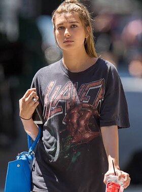 美式古着Vintage slaver乐队tattoo老墨西哥风格大码短袖T恤宽松