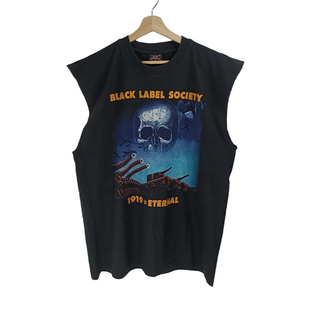 美式古着vintage Black Label Society烈酒公社骷髅头复古高街T恤