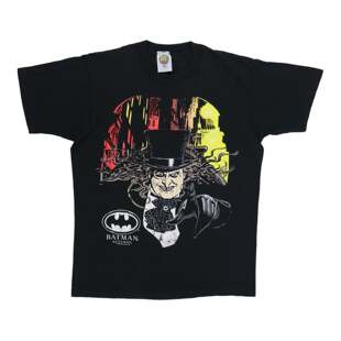 美式古着Vintag 大码短袖T恤复古宽松Batman The Penguin Shirt