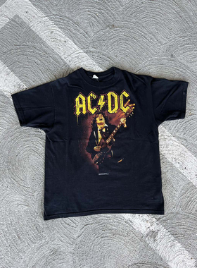 暗黑系超酷ACDC乐队短袖T恤夏季重磅欧美周边嘻哈音乐发烧友ins