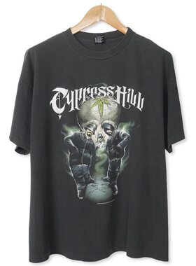 美式古着vintage Cypress Hill墓园三人组摇滚乐队重金属短袖T恤