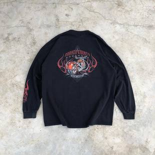 vibe风 T恤流行质感硬挺高中生美式 美式 古着Vintage青春宽松长袖