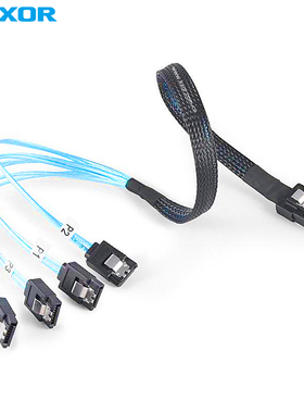 MiniSAS SFF8087转4 SATA36P转SATA3.0 固态硬盘设备数据线正向