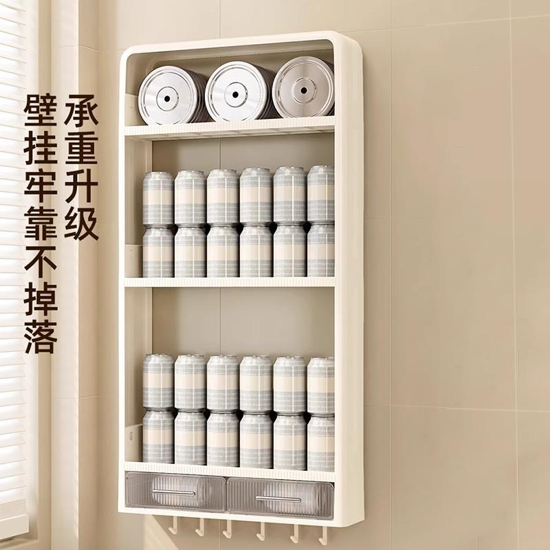 厨房置物架壁挂式放油盐酱醋调味品罐调料盒收纳柜墙上Z多功能多