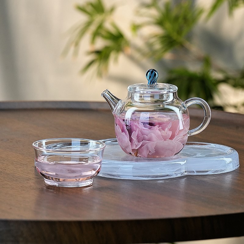 迷你玻璃泡茶壶轻奢日式一人用小茶壶新款家Q用绿茶花茶壶套组