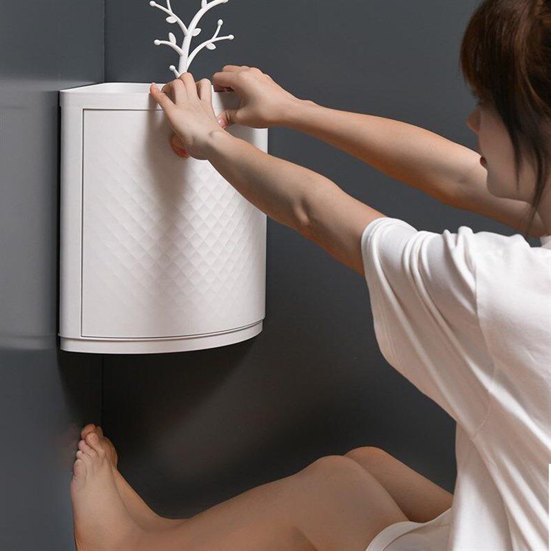 厨房收纳神器置物架调料储物架壁B挂式转角柜台面壁挂三角旋转架