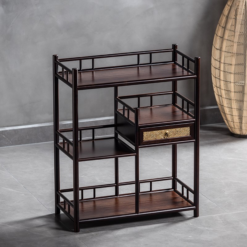 茶叶柜置物架新中式博古架茶v台茶柜茶水柜茶具放置架茶桌侧边边