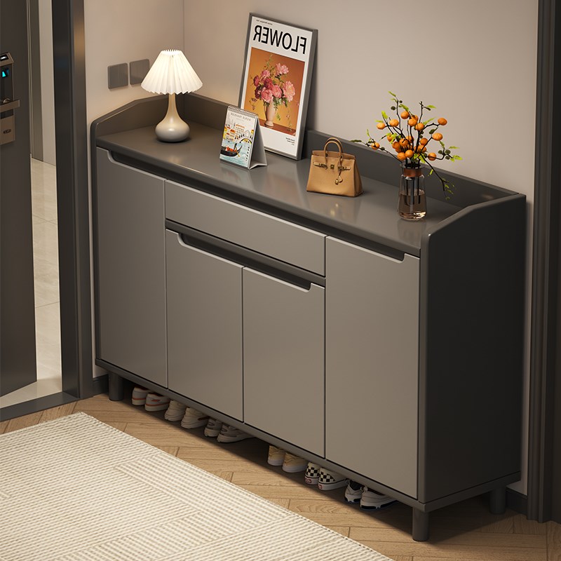 入户鞋柜家用门口收纳柜一体靠墙大容E量储物2025新款室内实木鞋