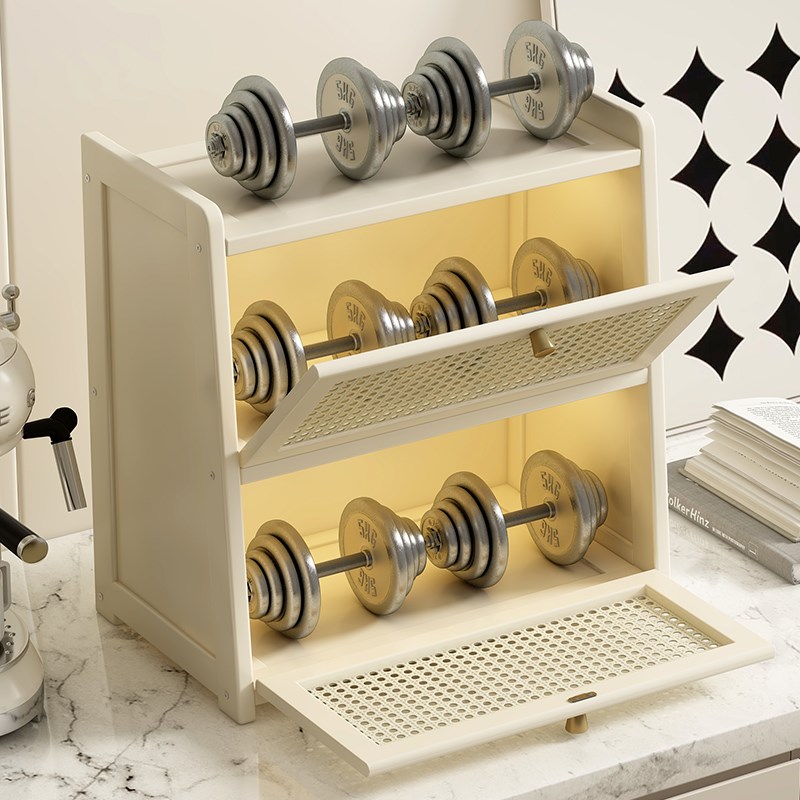 桌面收纳盒杯子收纳柜茶具展示柜置物架办公室茶T水间咖啡储物柜