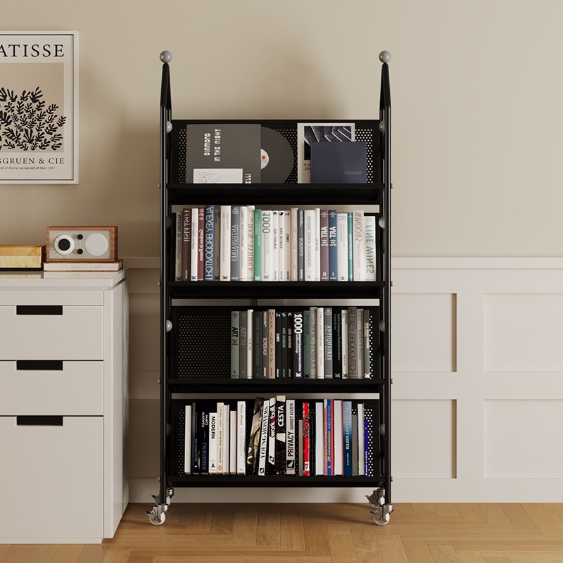 书架城堡落地置物架可移动v带轮儿童小书柜绘本收纳架阅读架书报