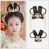 儿童古风汉服假发包女童可爱古装 造型盘发发髻舞台表演古典舞头饰