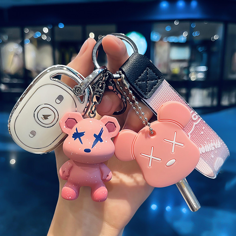 适用爱玛电动车钥匙套露娜小刀台铃可爱硅胶遥控卡通保护包壳扣女