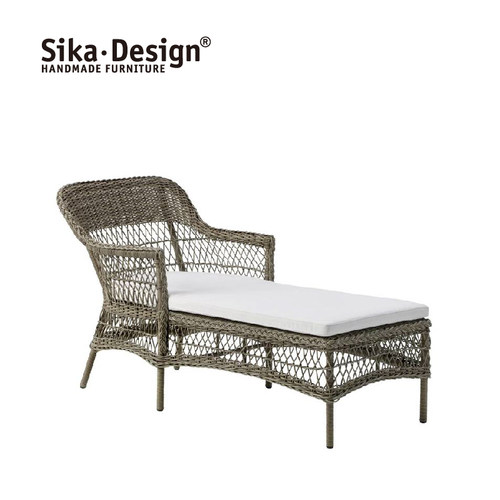 Sikadesign丹麦手工藤编户外铝制休闲躺椅英伦法式Olivia Chaise