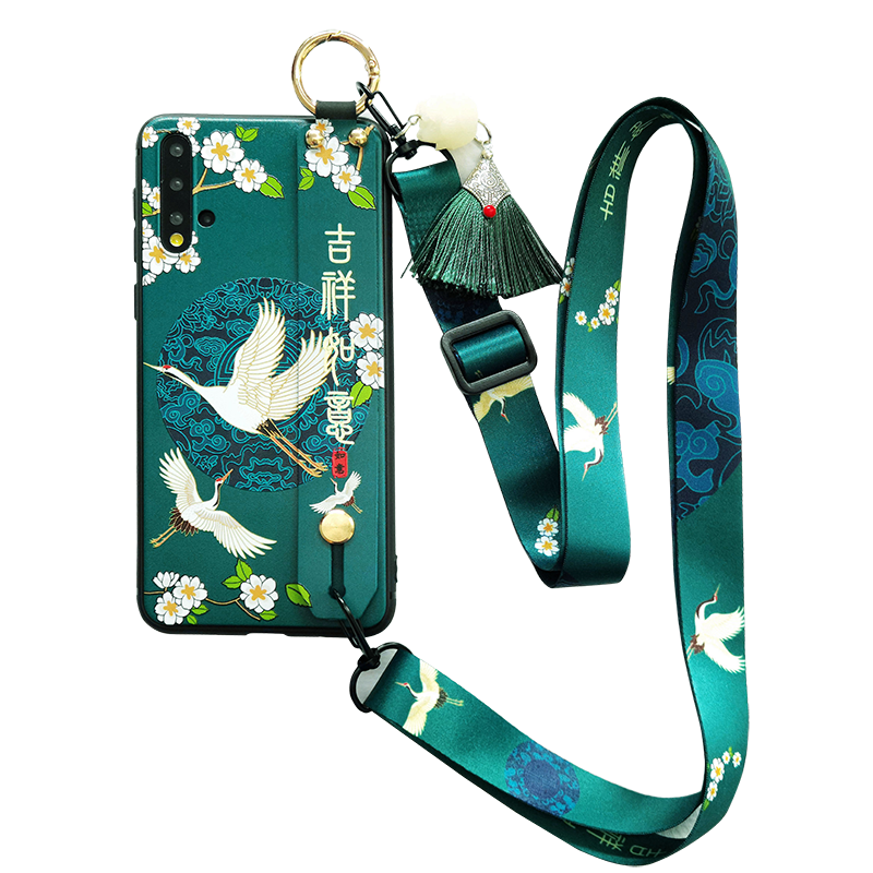 仙鹤适用三星s25手机壳新s24腕带s25ultra男女s9+硅胶薄s22磨砂Galaxys23国风三星note20ultra斜跨三星Note10