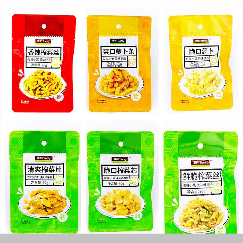 上海清美萝卜干榨菜丝早餐开胃小菜新上市70g/袋多口味包邮