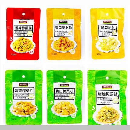 上海清美萝卜干榨菜丝早餐开胃小菜新上市70g/袋多口味包邮
