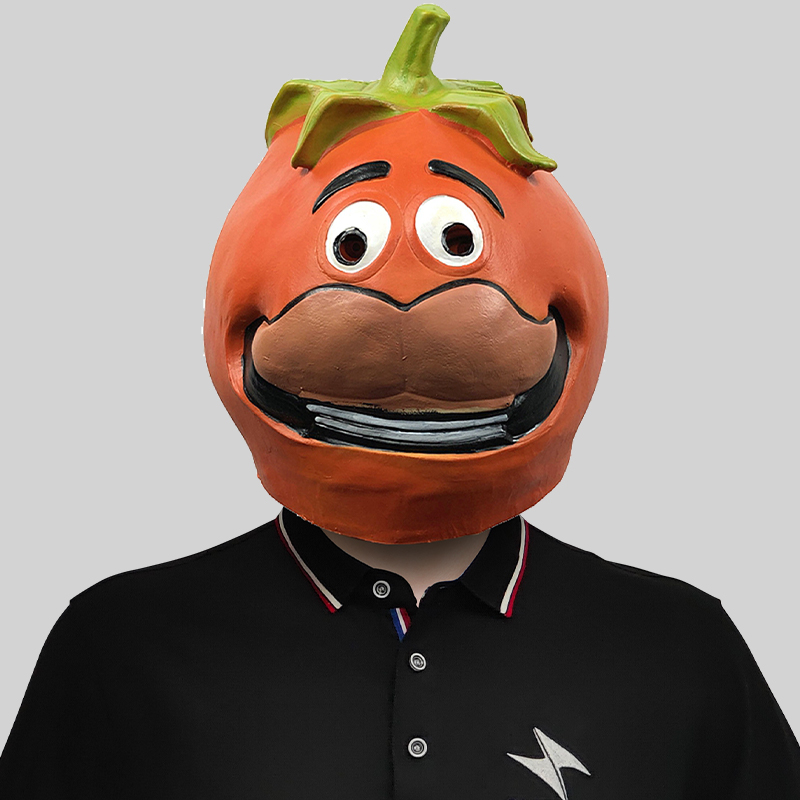 可爱西红柿搞笑头套面具化妆舞会番茄乳胶头饰万圣节派对表演道具